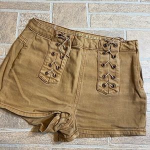 Tan Shorts US 6 Womens Lace Up Short